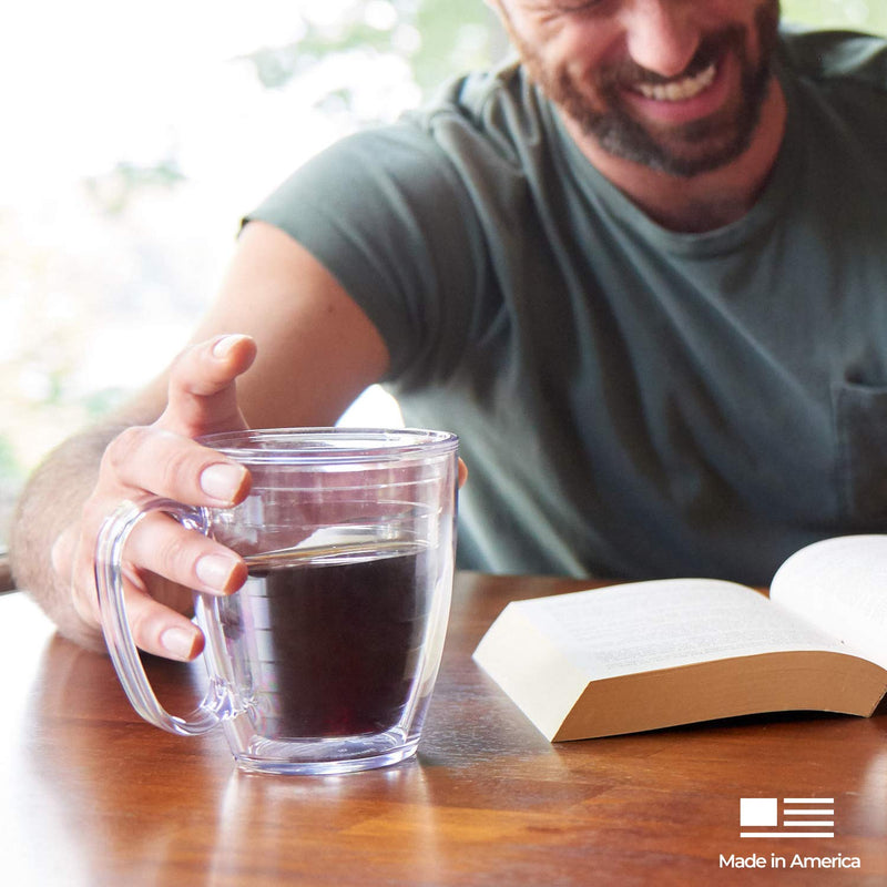 [Australia - AusPower] - Tervis Made in USA Double Walled Clear & Colorful Tabletop Insulated Tumbler Cup Keeps Drinks Cold & Hot, 16oz Mug, Clear 
