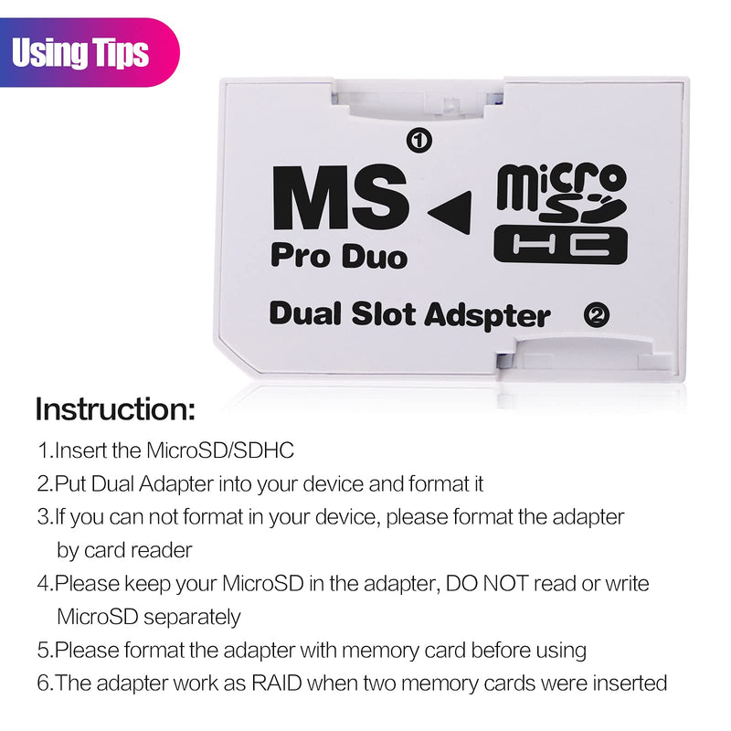 [Australia - AusPower] - Cuziss Dual Slot MicroSD Micro SDHC Adapter Duo Pro Memory Stick Adapter for PSP Sony 