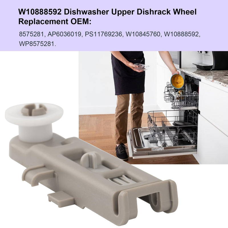 [Australia - AusPower] - W10888592 Dishwasher Rack Wheels Compatible with Whirlpool Kenmore Maytag Dishwashers Upper Dishrack Roller Replaces 8575281 WP8575281 PS11769236 (4 Pack) 