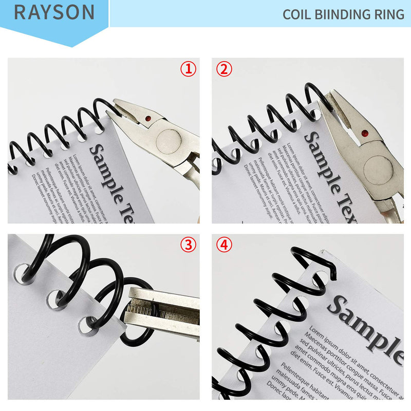 [Australia - AusPower] - Rayson SR395BK Spiral Binding Coil 3/8inch Black Coil bindings Ring 9.5mm 3:1 Pitch 100/Box 