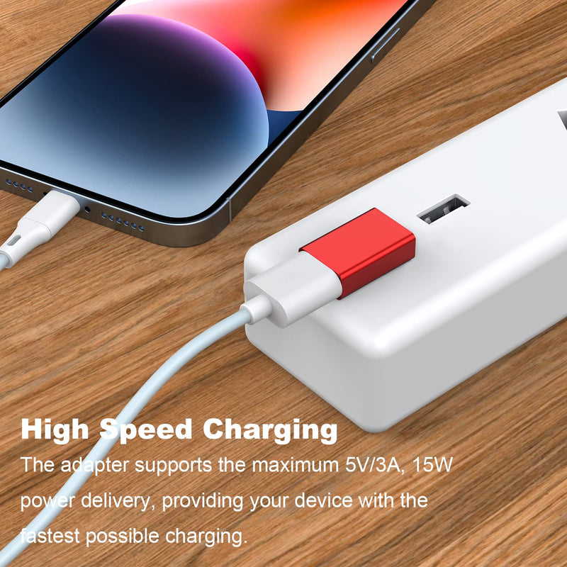 [Australia - AusPower] - AreMe 90 Degree USB 3.0 Adapter 2 Pack, Left and Right Angle USB A Male to Female Converter Extender for PC, Laptop, USB A Charger, Power Bank and More (Red) Left/Right Red 