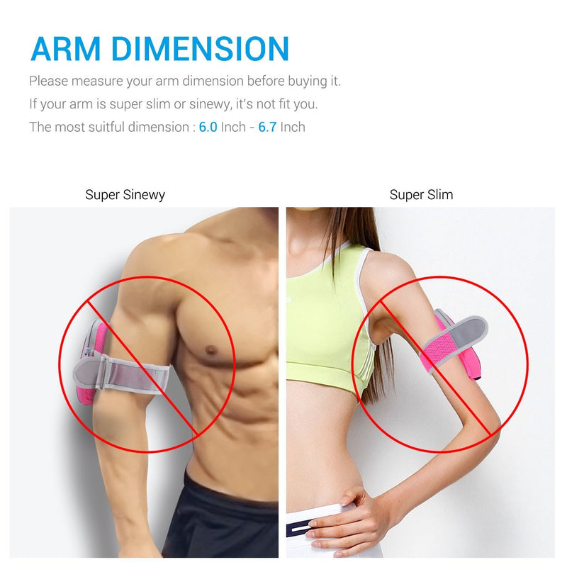 [Australia - AusPower] - LENPOW Multifunctional Outdoor Sports Armband Sweatproof Running Armbag Casual Arm Package Bag Gym Fitness Cell Phone Bag Key Holder for iPhone 12 11 Pro Max XS X Plus Samsung Galaxy Note S20 S10 Edge pink 