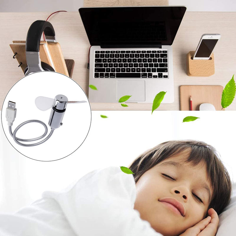 [Australia - AusPower] - [New] USB LED Clock Fan with Temperature, SAYTAY Mobile USB Real Time Fan Fahrenheit and Celsius Display Portable Cooling Mini USB Quiet Gooseneck Fan for Office, Home & Travel (TC) TC 