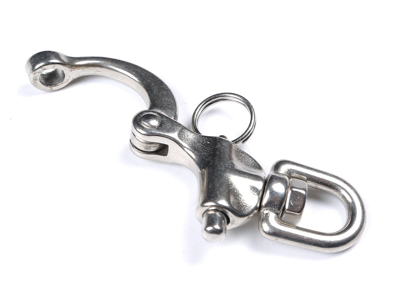 [Australia - AusPower] - Mxeol Swivel Eye Snap Shackle Quick Release Bail Rigging Sailing Boat Marine Stainless Steel Clip Pair 2-3/4", Silver 