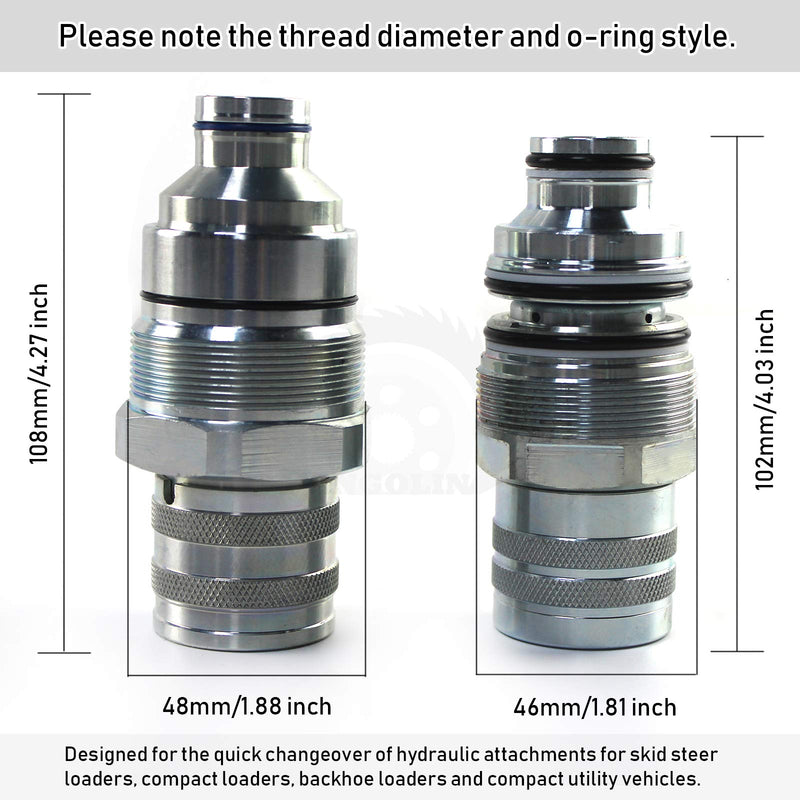 [Australia - AusPower] - PANGOLIN 6680018 Female Hydraulic Quick Connect Coupler 46mm Thread Diameter for Bobcat S130 S150 S160 S175 S185 S205 S220 S250 S300 S330 S450 S510 S530 T140 T180 T190 T200 Parts, 3 Month Warranty 