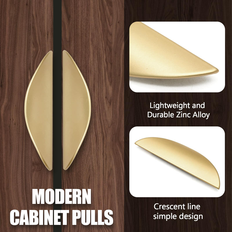 [Australia - AusPower] - Zorfeter Crescent Brushed Gold Cabinet Pulls, 2-1/2 Inch (64MM) Hole Centers Stylish Half Moon Drawer Pulls Semicircle Durable Kitchen Hardware for Cupboards, Drawers, Pack of 4 2-1/2 Inch Hole Centers 