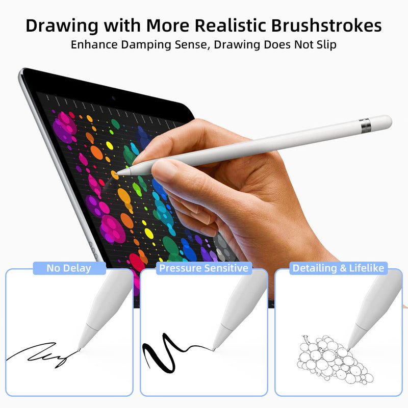 [Australia - AusPower] - Replacement Tips for Apple Pencil 1st/2nd Generation - Upgraded Longer Fine Point High Sensitive Pen Like iPencil Nib, No Wear Out Noiseless Precise Control Stylus Tip for iPad Pro Pencil - White 2 