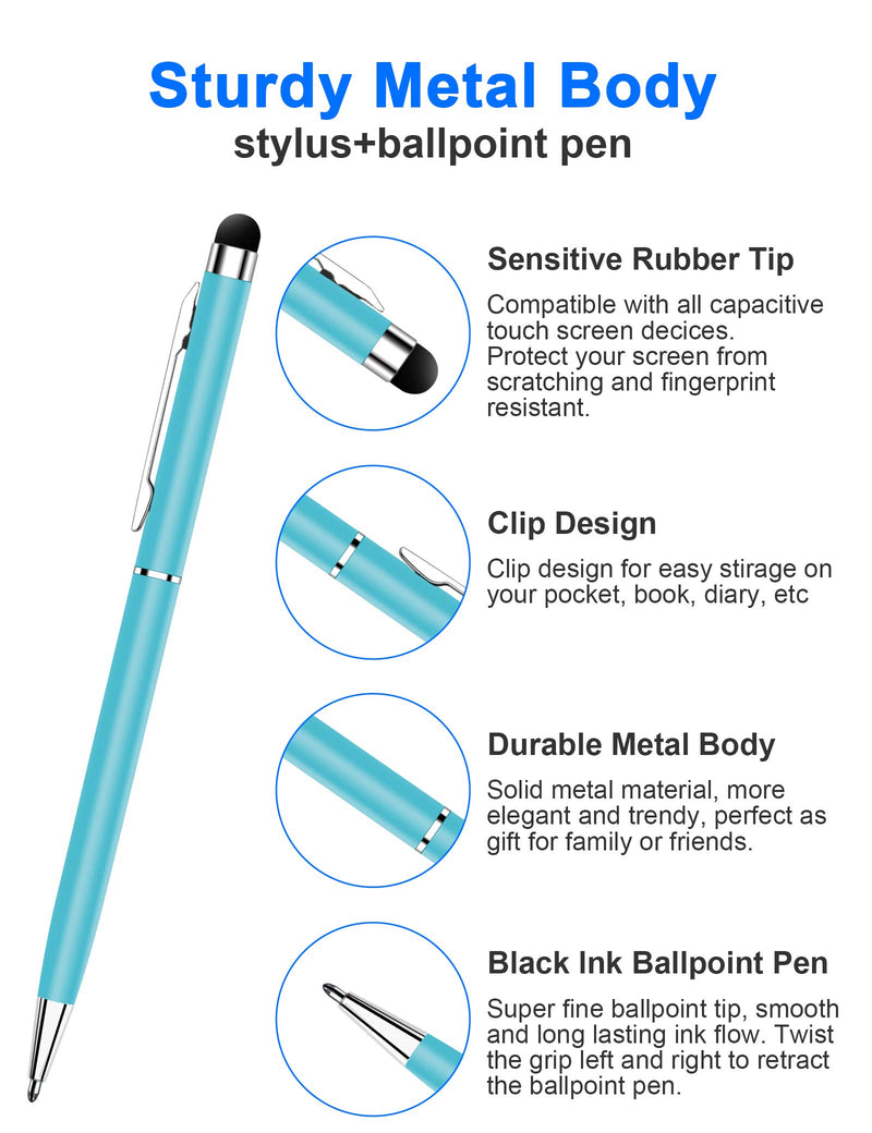 [Australia - AusPower] - Stylus Pens for Touch Screens innhom Stylus Pen for ipad Compatible with iPad iPhone Tablets Samsung Kindle and Black Ink Ballpoint Pens-2 in 1 Stylists Pens 12 Pack 