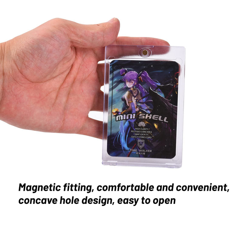 [Australia - AusPower] - Tpoael 35 PT Strong Magnetic Cards Sleeves 6 Card Brick + 1 Display Stand Clear Soft Pro Card Holder Fit Standard Trading Cards, Sports Cards,Baseball Card Cases Sports Card Collectibles, White Blue 