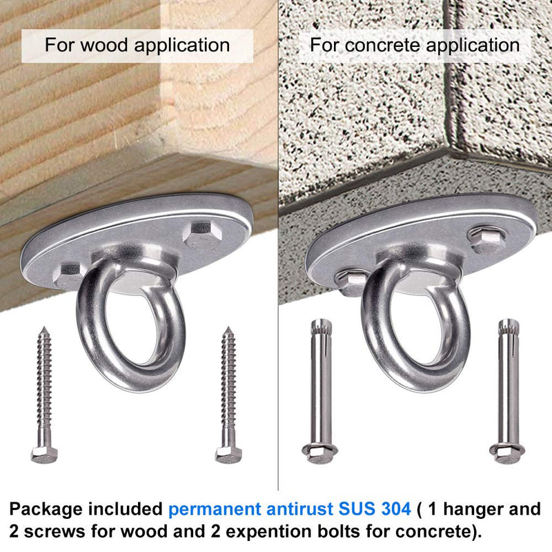 [Australia - AusPower] - SELEWARE 2800 lb Capacity Wall Ceiling Mount Bracket for Suspension Strap Trainer, Suspension Kit for Yoga Swing, Hanging Hardware for Battle Ropes, Woss Suspension, Olympic Rings, Gym Accessories 