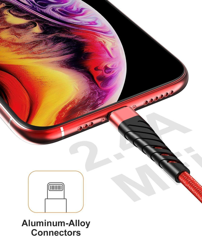 [Australia - AusPower] - iPhone Charger Cable 3ft for [Apple MFi Certified],(2 Pack) CyvenSmart 3 Foot Lightning Cable Fast Charging Cord 3 Feet for iPhone 12 11 Pro X XS Max XR/8 Plus/7 Plus/6/6s Plus/5s /5c/iPad Red 3 ft 