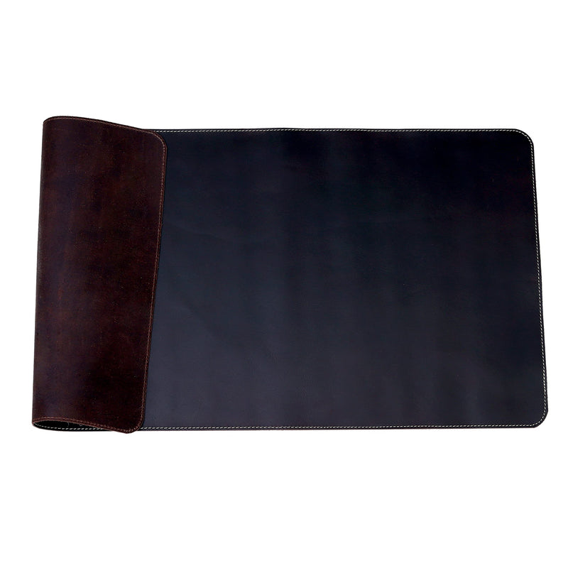 [Australia - AusPower] - Leather Mousepad Desk Mat - Desk Pad for Keyboard and Mouse, Desk Pad Blotter Protector, Laptop Dashboard Desk Mat for Office / Home Brown 
