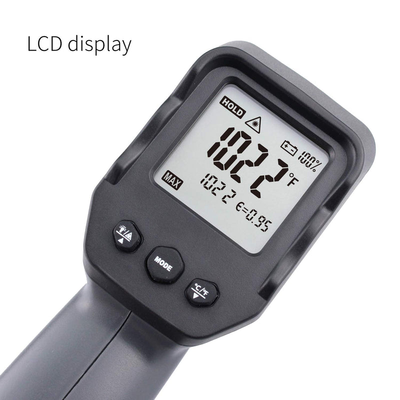[Australia - AusPower] - Kaemeasu Digital Infrared Thermometer -58℉-1022℉ (-50℃ to 550℃) Dual Laser Multipurpose Electronic Temperature Gun Measurement Tool(12:1) Adjustable Emissivity KM-IT550 