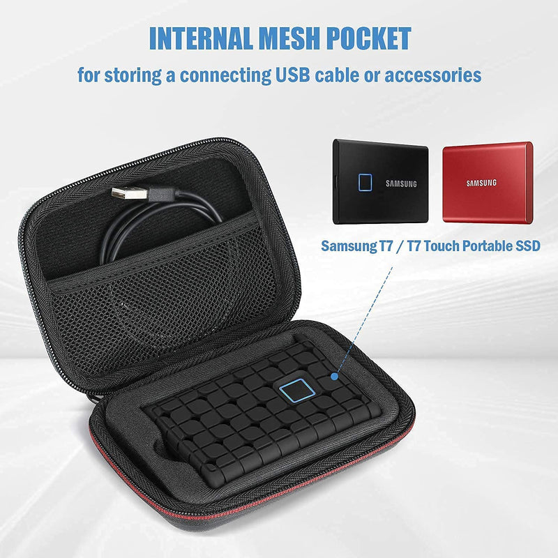 [Australia - AusPower] - ProCase Hard Drive Case 2.5 Inch Bundle with ProCase Samsung T7 / T7 Touch Portable SSD Carrying Case with Silicone Cover 