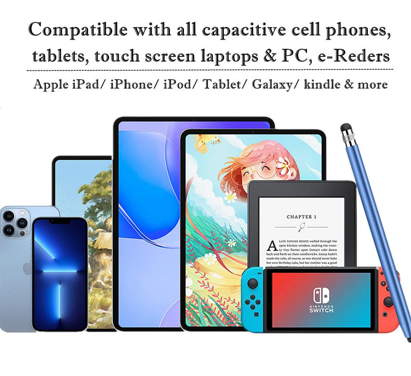 [Australia - AusPower] - Smozer Stylus Pens for Touch Screens(2-Pack), Sensitivity & Precision Stylus Pens for iPhone/iPad Pro/Samsung Galaxy/Tablets and All capacitive Touch Screen Devices + 4 Replaceable Rubber Tips Silver/Rose gold(2-Pack) 
