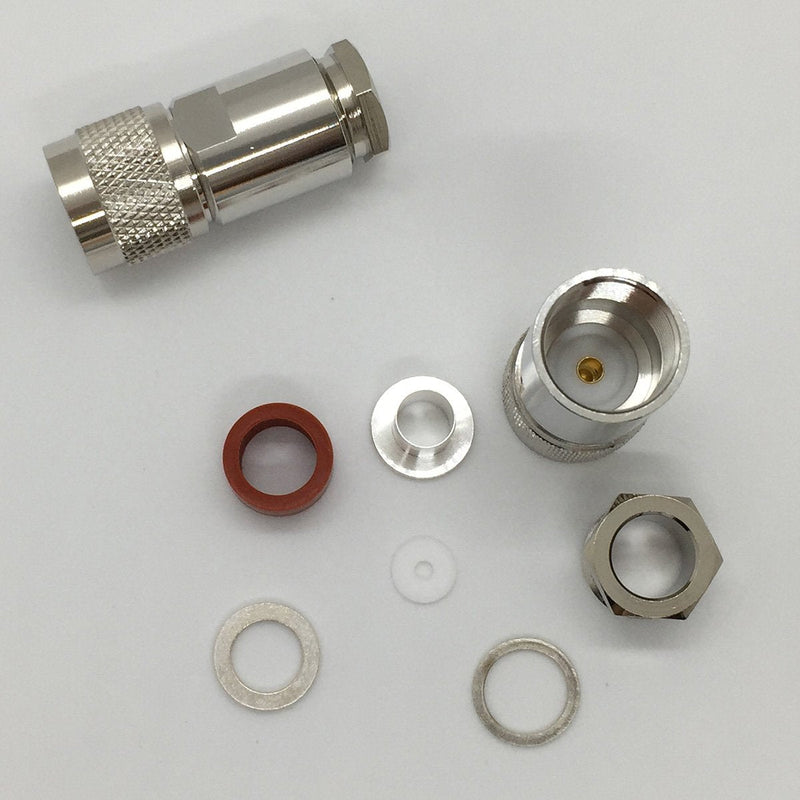[Australia - AusPower] - N Connectors Male Rf Coaxial Connector for LMR400 Cable Belden 9913 RG8 Cable Nickel Machined Brass Construction (4piece clamp) 