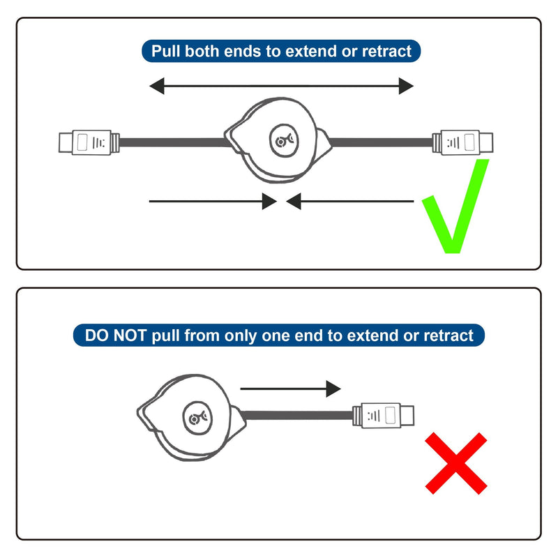 [Australia - AusPower] - Cable Matters Retractable HDMI Cable with HDR and 4K 60Hz Resolution Support - 3.3 Feet 