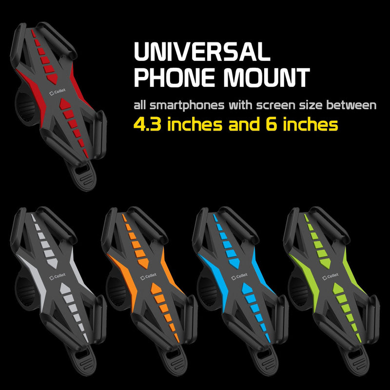 [Australia - AusPower] - Bike Phone Mount, Universal Bicycle Holder Mount for Apple iPhone Xs/Max/Xr/X/8/8 Plus Samsung Note 9/8/5 Galaxy S9/S9 Plus/S8/S8 Plus/S7 Motorola Z3 Play/Moto G6/X4/Z2 Force/Z2 Play/Z Droid Orange 