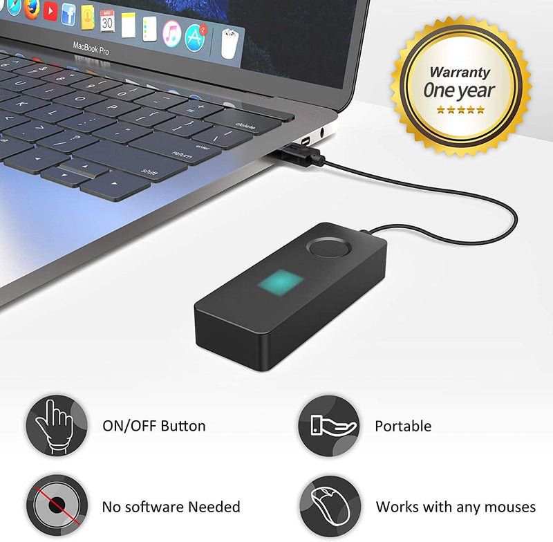 [Australia - AusPower] - HONKID Mouse Jiggler Mover with ON/Off Switch and USB Port,Driver-Free and No Software Needed,Simulates Mouse Movement and Prevents Computer Laptop from Going into Sleep,Plug and Play 