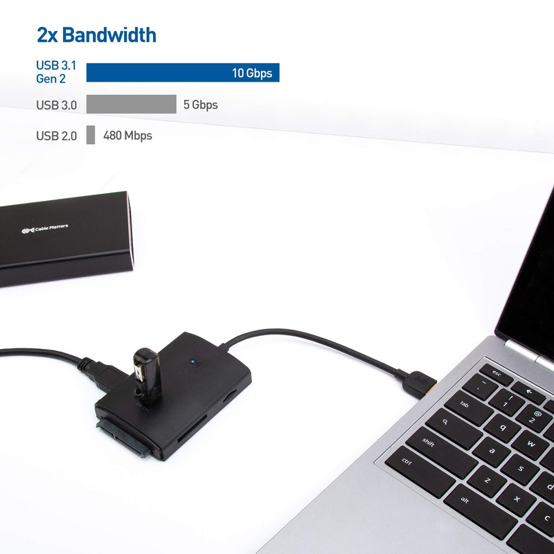 [Australia - AusPower] - Cable Matters 10Gbps USB 3.1 Gen 2 Multiport USB Hub with USB to SATA, USB C, and UHS-II Memory Card Reader 