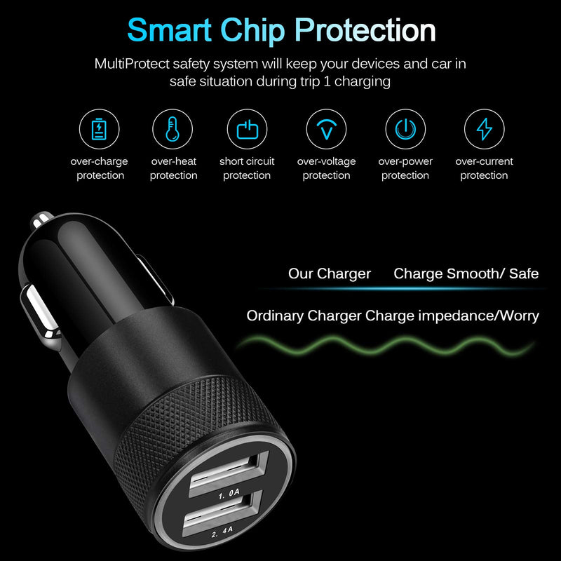 [Australia - AusPower] - iPhone Car Charger Cigarette Lighter Adapter, 5Pack 3.4A Dual Port Fast Charge Car Phone Charger for iPhone 13 12 11 Pro Max SE XR XS X 8 7 6 6s Plus, Samsung Galaxy S21 S20 S10 S9 S8 S7 S6 A12 A32 
