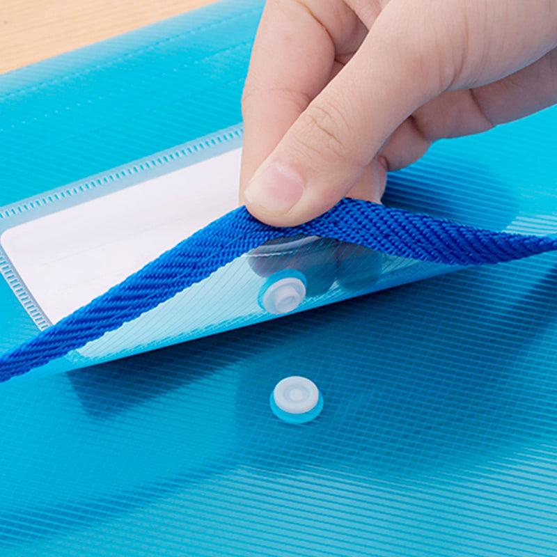 [Australia - AusPower] - 6 Pack B4 Plastic File Folders Waterproof Transparent Expandable File Folder with Snap Button Closure Label Pocket (Blue) Blue 