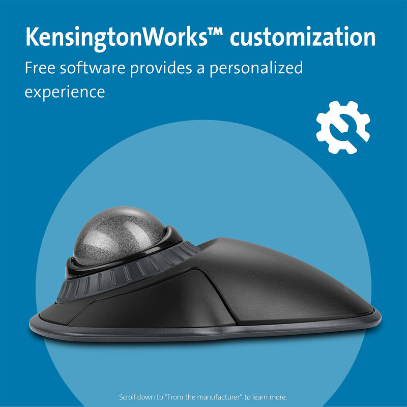 [Australia - AusPower] - Kensington Orbit Wireless Trackball with Scroll Ring - Space Gray (K72675WW) Black-Grey 