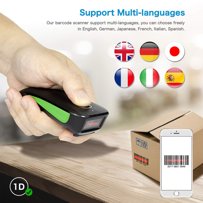[Australia - AusPower] - NETUM Bluetooth Mini 1D Barcode Scanner, 3-in-1 Portable Automatic USB Wireless CCD Bar Code Scanning Support Screen Scan, for Tablet iPhone IPad Android Windows Mac Pos - C740 