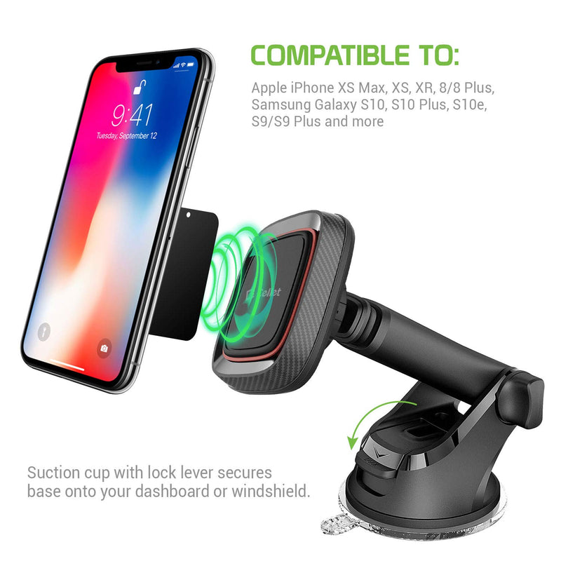 [Australia - AusPower] - Cellet Magnetic Windshield & Dash Car Mount, Phone Holder, Desk Stand, Cradle with Extendable Arm Compatible with iPhones Samsung Galaxy, Note, Moto, LG, Nokia Google Pixel Phones MAGNETIC HOLDER DASH/WINDOW 
