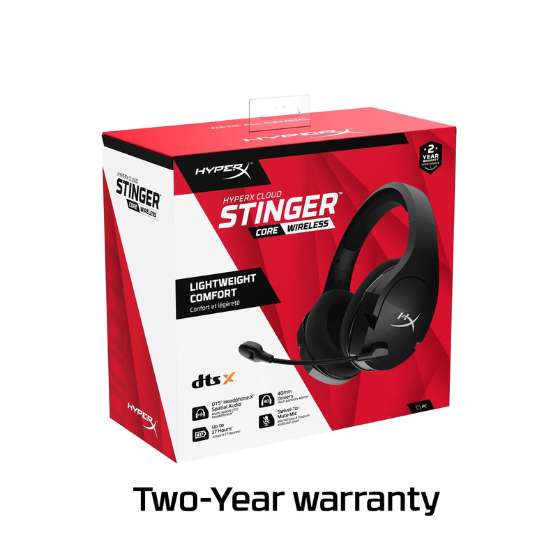 [Australia - AusPower] - HyperX Cloud Stinger Core - Wireless Gaming Headset, for PC, 7.1 Surround Sound, Noise Cancelling Microphone, Lightweight Black 