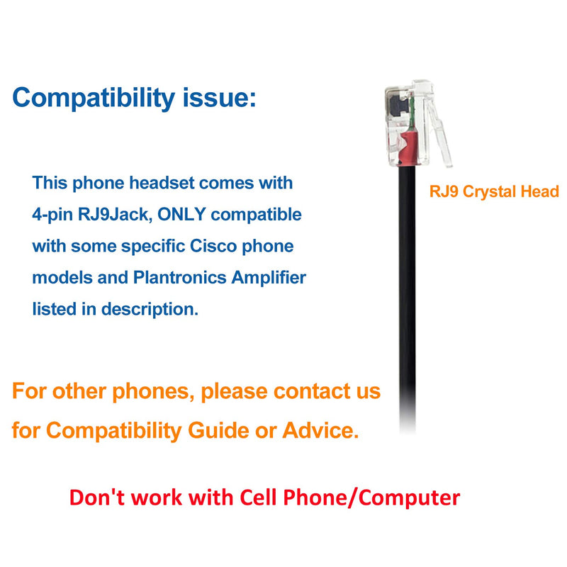 [Australia - AusPower] - Audicom H200CSB Mono Call Center Headset Headphone with Mic for Cisco Unified Telephone IP Phones 7931G 7940 7941 7942 7945 7960 7961 7962 7965 7970 and M10 MX10 Vista Modular Adapters 