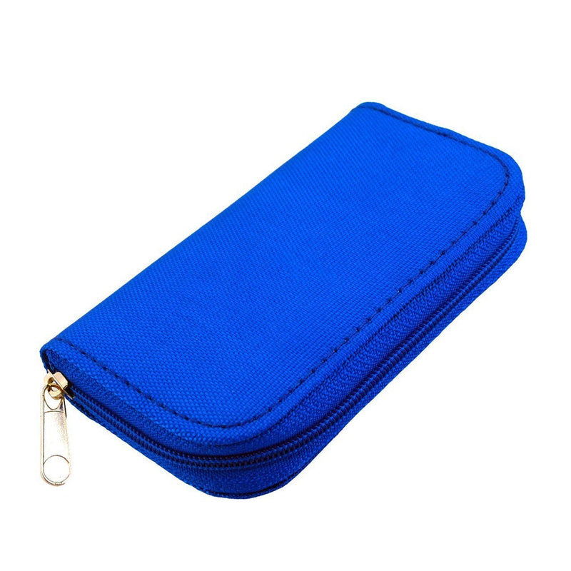 [Australia - AusPower] - Memory Card Case - Carrying Case Suitable for Micro SD, Mini SD and 4X CF, Card Holder Bag Wallet for Media Storage Organization (Blue) Blue 