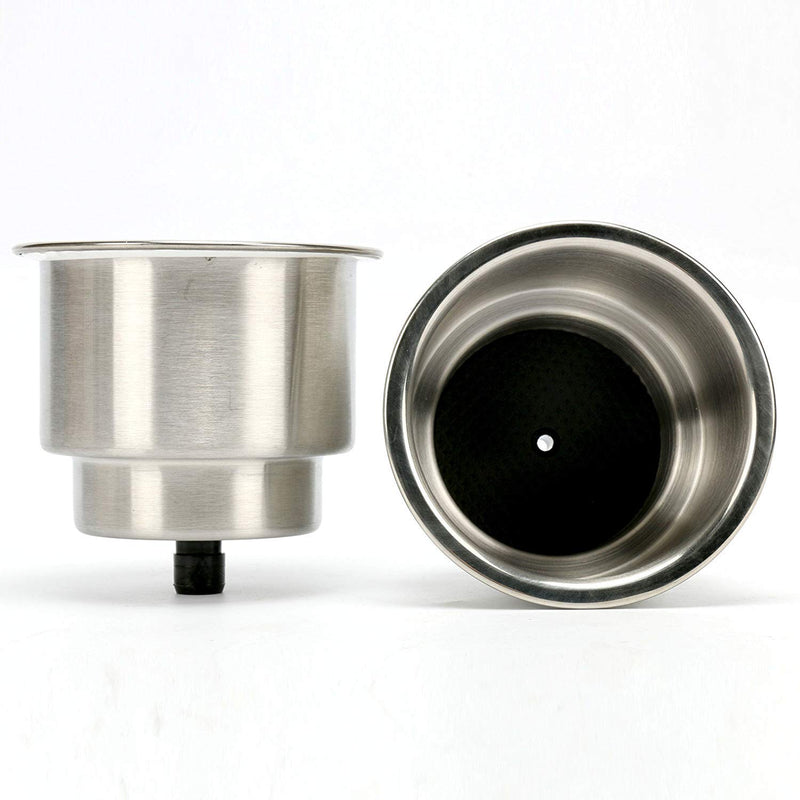 [Australia - AusPower] - Amarine Made 2pcs Stainless Steel Cup Drink Holder with Drain Marine Boat Rv Camper 