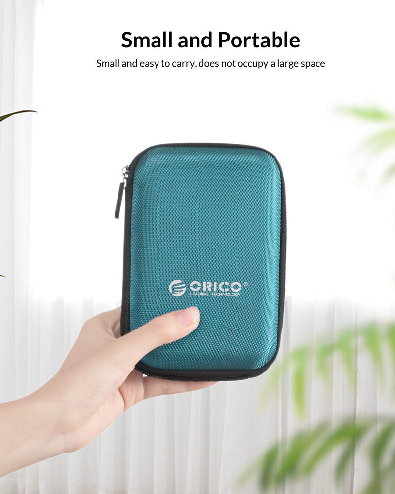 [Australia - AusPower] - ORICO Hard Drive Case 2.5 inch External Drive Storage Carrying Bag Waterproof Shockproof with Inner Size 5.5x3.5x1.0inch for Organizing HDD and Electronic Accessories, Blue(PHD-25) 