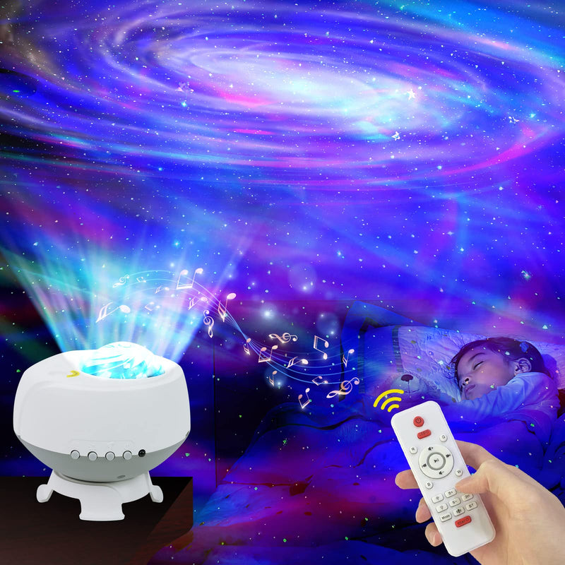 [Australia - AusPower] - Star Projector Balkwan Galaxy Projector Lamp Bluetooth Speaker and Star Aurora Timing 3 in 1 Sky Night Light for Gaming Room, Bedroom, Ceiling, Home Decor Ambience Party Light Gift for Women 