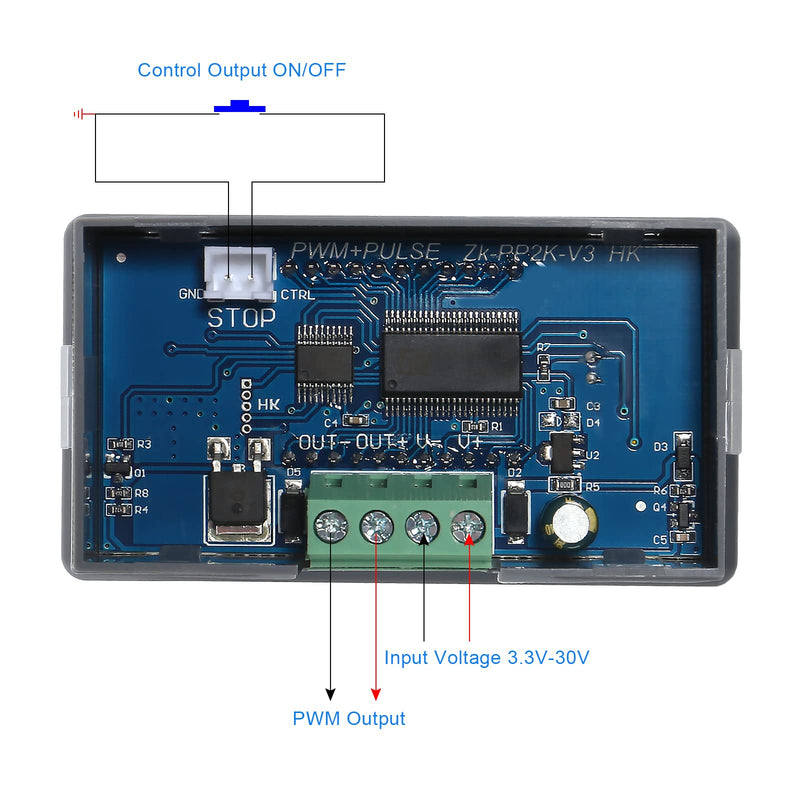 [Australia - AusPower] - 2pcs PWM Pulse Signal Generator ZK-PP2K, Function Signal Generator, Cycle Delay Drive Module 3.3-30V 8A Dual Mode High Power PWM Dimming Motor Speed Controller, LCD Pulse Frequency Generator 