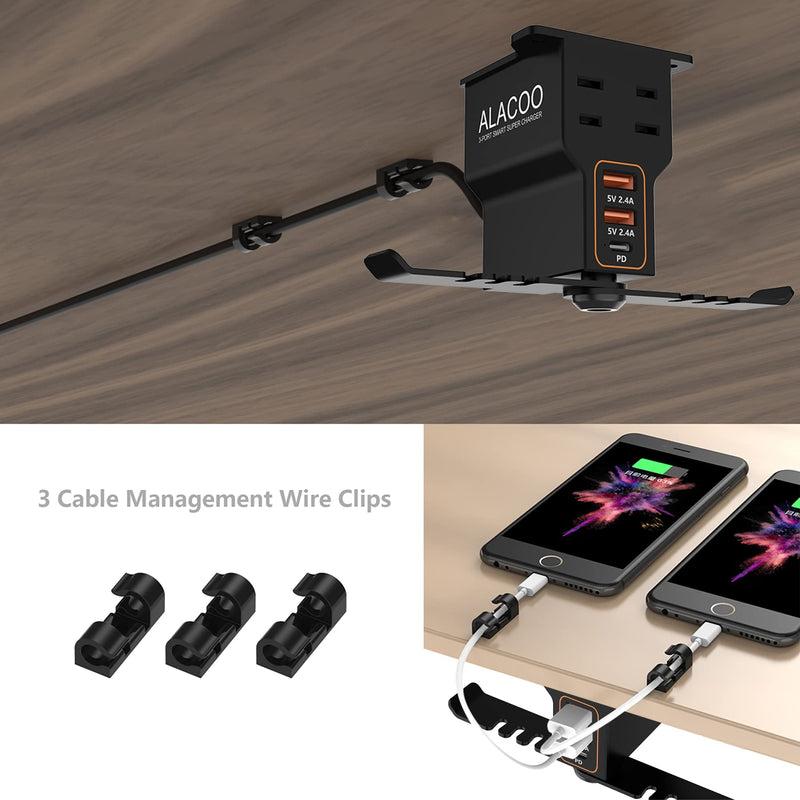 [Australia - AusPower] - Headphone Stand with USB Charger /1 Type-c/2 2-Prong AC Outlet Power Strips/3 Under Desk Headset Holder Mount Suitable for Gamers Gifts Desk Gaming Accessories 
