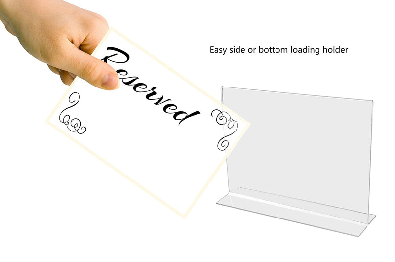 [Australia - AusPower] - FixtureDisplays® 1PK 7 x 5" Clear Acrylic Sign Holder for Tabletops, Horizontal Table Tent Frame Photo Sign Menu, Bottom Insert 11193-2-7X5-FBA Peel Off Protective Film (White) Before use. 7X5" 