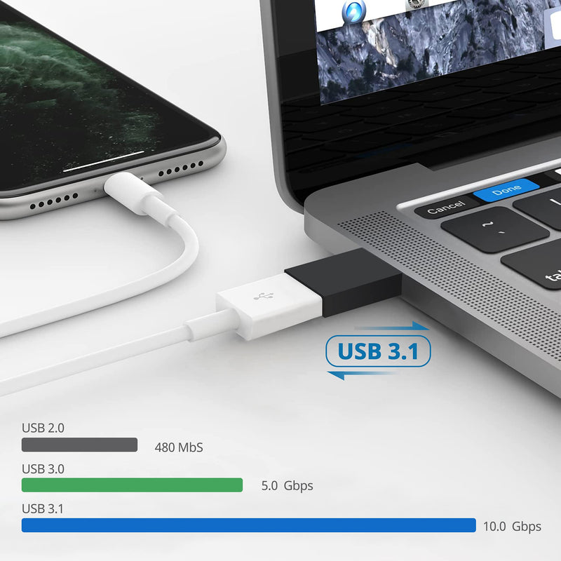 [Australia - AusPower] - USB C to USB Adapter (2 Pack) USB C Male to USB 3.1 Female Adapter High-Speed Data Transfer Compatible with iMac 2021 iPad Pro,MacBook Air 2020,iPad Pro 2020 and More Type-C Devices black 