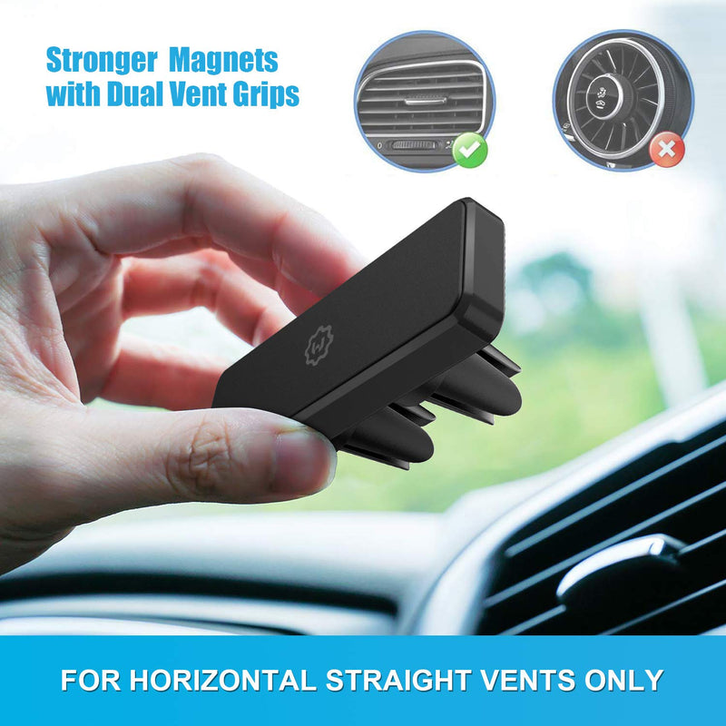 [Australia - AusPower] - Magnetic Mount, WixGear Universal Air Vent Magnetic Phone Holder for Car, for Cell Phones and Mini Tablets,with Double Prongs and Extra Strong with 8 Magnets for Big Phones! 