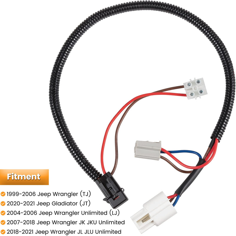 [Australia - AusPower] - 12 Volt Power Adapter for 2018-2020 2021 2022 Jeep Wrangler JL JLU Unlimited & Gladiator JT & for 1999-2018 Jeep Wrangler JK JKU TJ Unlimited 
