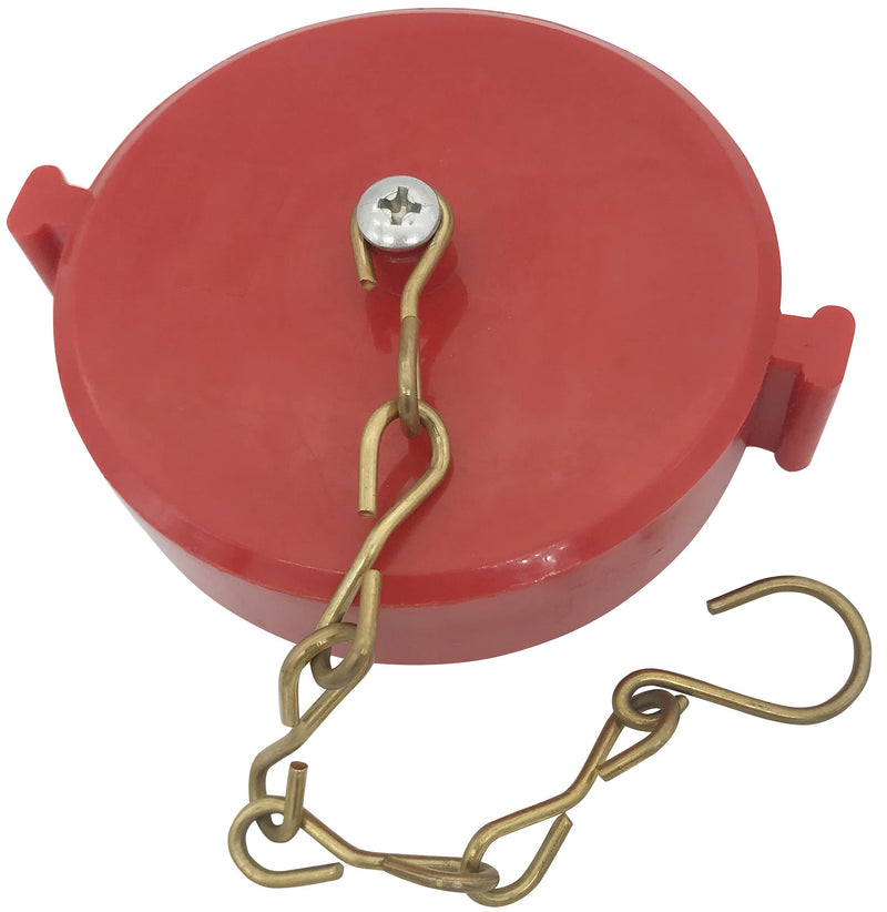 [Australia - AusPower] - Happy Tree (2 Pack) 2-1/2" NST/NH Plastic Fire Hose Connection Standpipe Cap Fitting and Chain fire Equipment Red Plastic Anti Theft FDC Cap 2.5 Inch 
