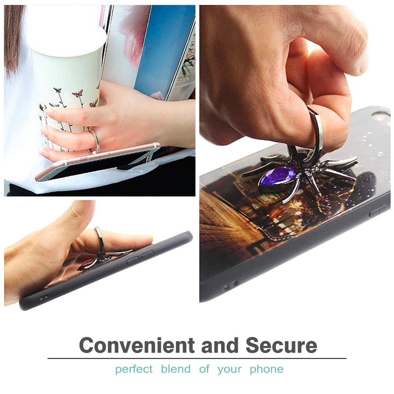 [Australia - AusPower] - Spider Phone Ring Holder Stand, Allengel Animal Sparkle Phone Ring Finger Ring Grip Rhinestone Phone Holder for All Smartphone (Purple) Purple 