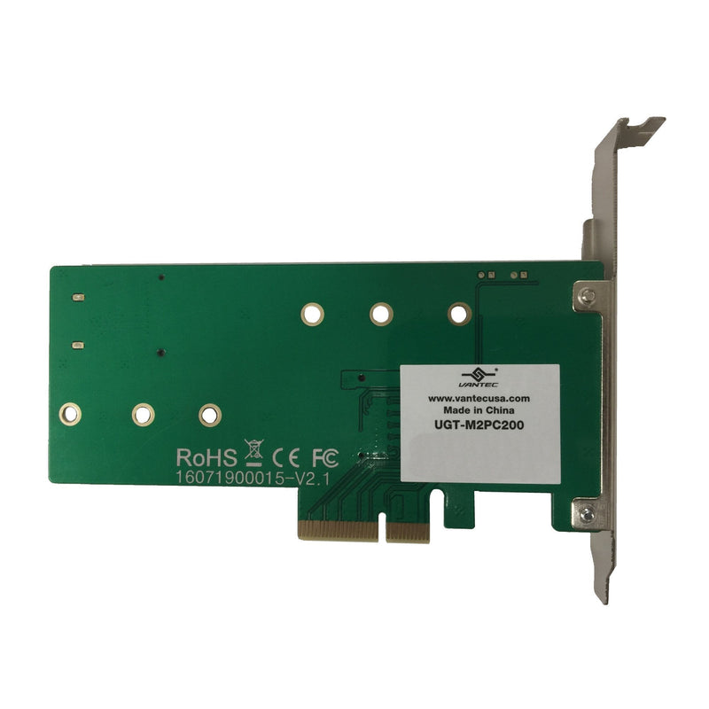 [Australia - AusPower] - Vantec M.2 NVMe + M.2 SATA SSD PCIe x4 Adapter (UGT-M2PC200), Green 1x M.2 NvMe, 1x M.2 SSD 