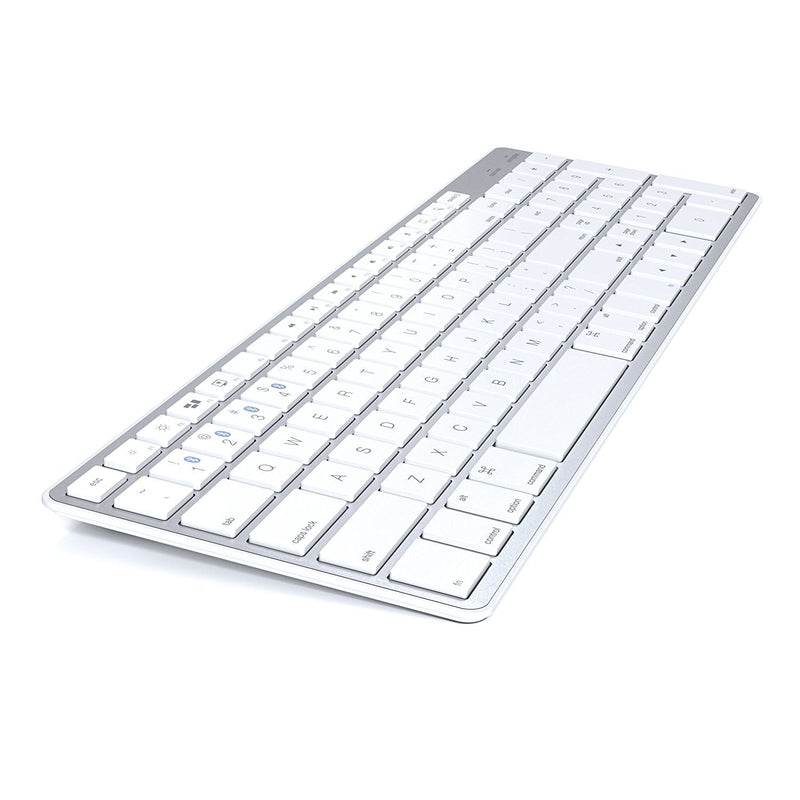 [Australia - AusPower] - Satechi Bluetooth Wireless Smart Keyboard with 4-Device Sync - Compatible with MacBook Pro, MacBook Air, iMac, iMac Pro, iPad Pro and iOS Devices (White (Mac) 