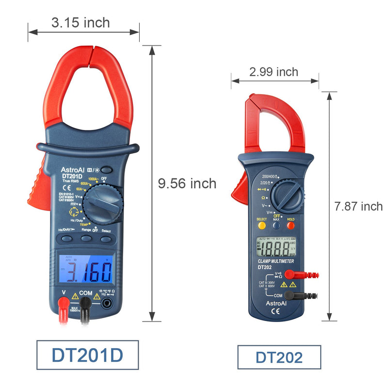 [Australia - AusPower] - AstroAI Digital Clamp Meter 2000 Counts, Multimeter Amp Meter with Auto Ranging; Measures Voltage Tester, AC Current, Resistance, Continuity; Tests Diodes 