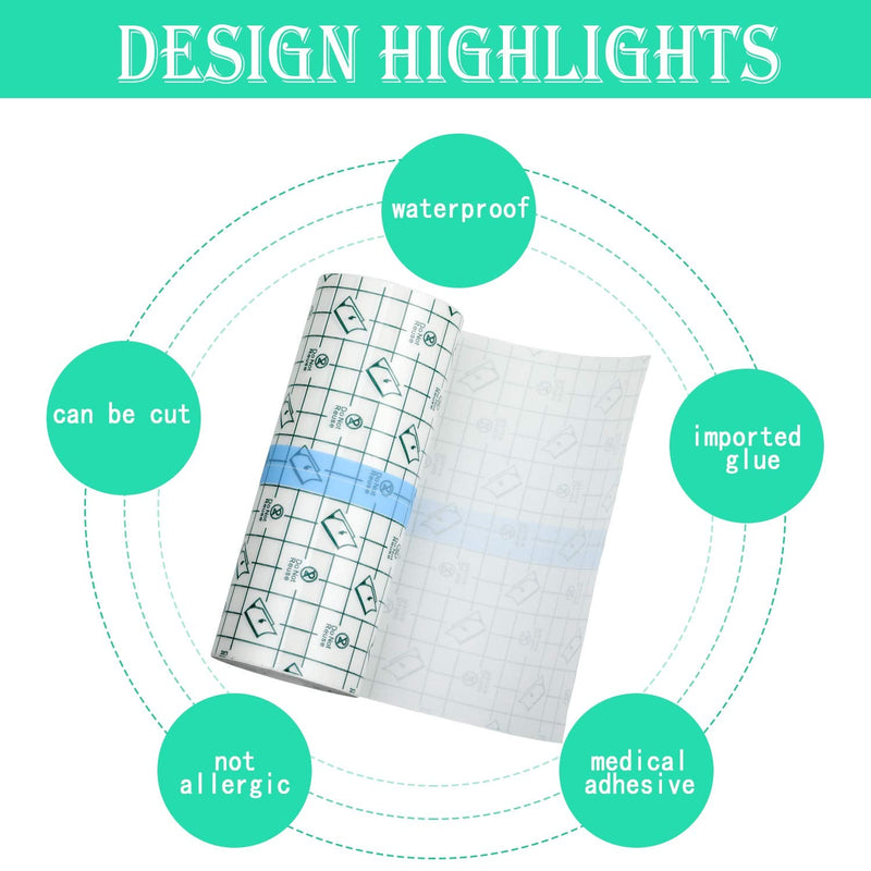 [Australia - AusPower] - Transparent Stretch Adhesive Bandage Waterproof Bandage Clear Adhesive Bandages Dressing Tape for (6 Inch x 10.94 Yard) 6x393.8 Inch (Pack of 1) 