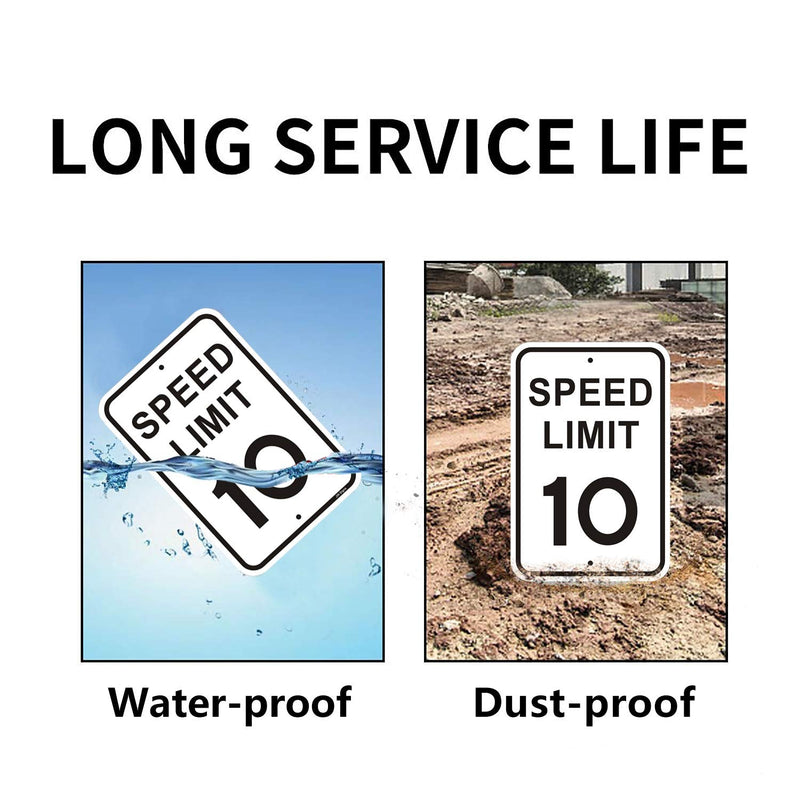 [Australia - AusPower] - 2-Pack Speed Limit 10 MPH Sign Slow Down Traffic Sign 12?x18? Rust Free 40Mil UV Printed Outdoor Metal Reflective Easy to Mount No Fading Outdoor Use for Neighbour Driveway Yard or School SL10-2pcs 