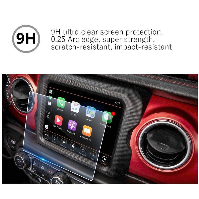 [Australia - AusPower] - MBSIX Tempered Glass Screen Protector Compatible with 2020 Jeep Wrangler 8.4 Inch Touch Screen,HD Clear,Scratch-Resistant,Anti Glare,Protecting Uconnect 8.4 Inch Screen 