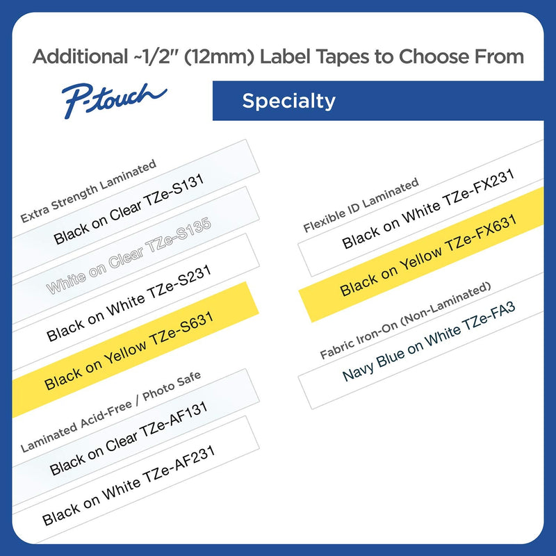 [Australia - AusPower] - Brother Genuine P-touch, TZe-231 2 Pack Tape (TZE2312PK) ½”(0.47”) x 26.2 ft. (8m) 2-Pack Laminated P-Touch Tape, Black on White, Perfect for Indoor or Outdoor Use, Water Resistant, TZE2312PK, TZE231 